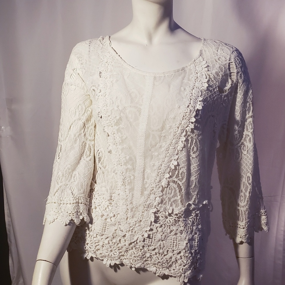 ❗🆕️Genuine Lace Cotton White Blouse